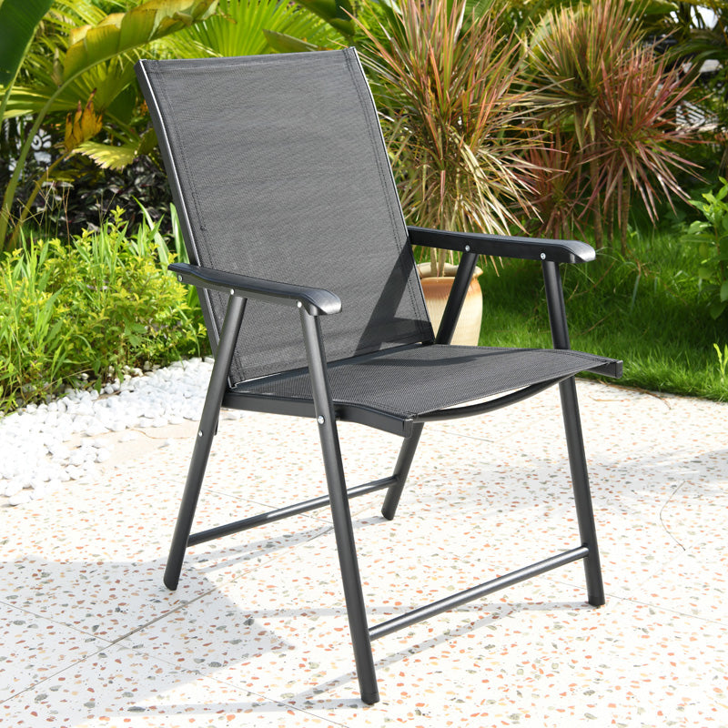 Tropical Outdoor Bistro Chairs Rattan Folding Outdoors Dining Chairs