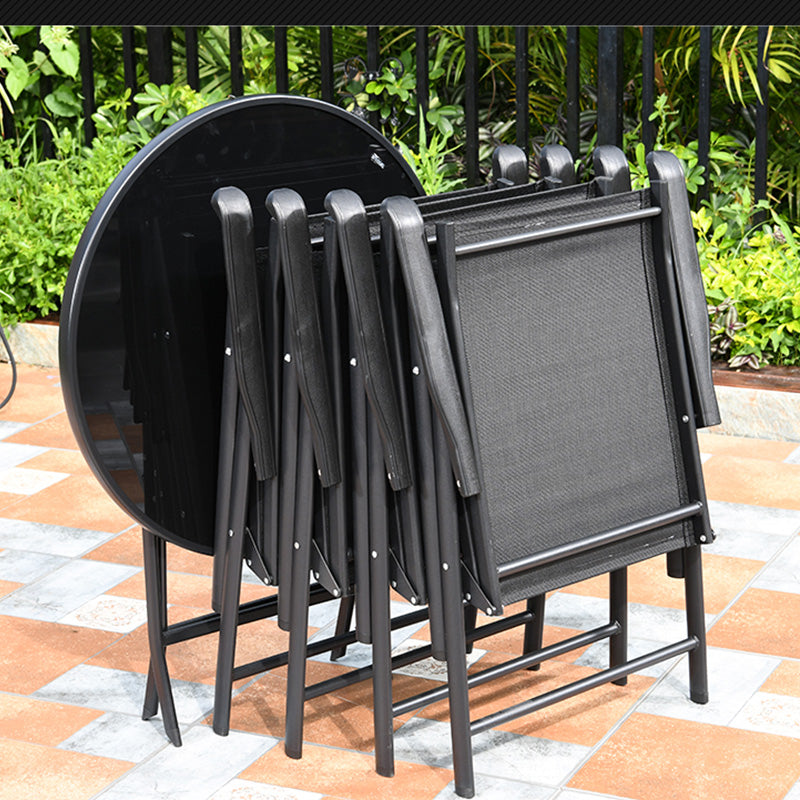 Tropical Outdoor Bistro Chairs Rattan Folding Outdoors Dining Chairs