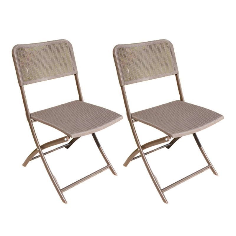 Tropical Outdoor Bistro Chairs Rattan Folding Outdoors Dining Chairs