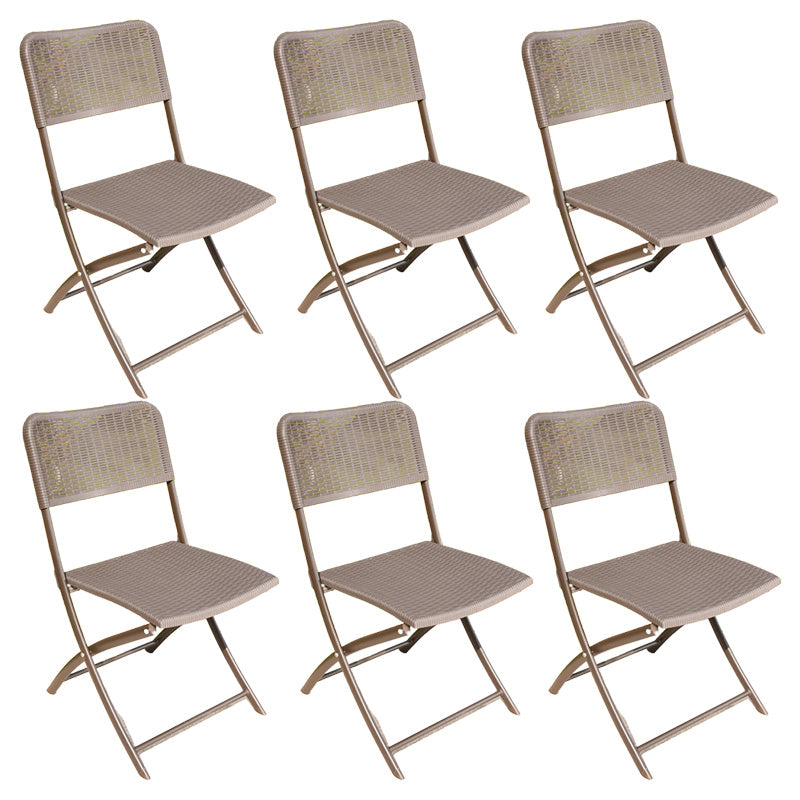 Tropical Outdoor Bistro Chairs Rattan Folding Outdoors Dining Chairs