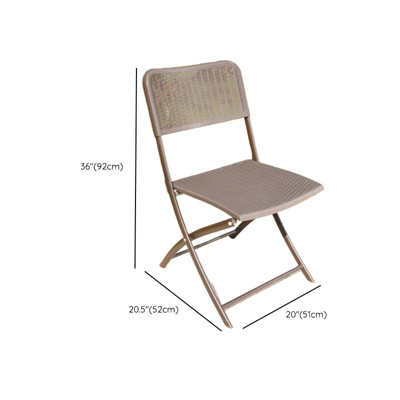 Tropical Outdoor Bistro Chairs Rattan Folding Outdoors Dining Chairs