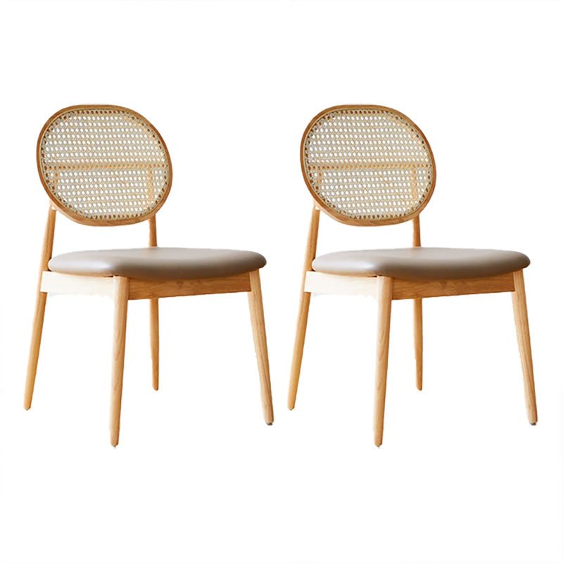 Tropical Dining Side Chair Rattan Outdoors Dining Chairs with Upholstered