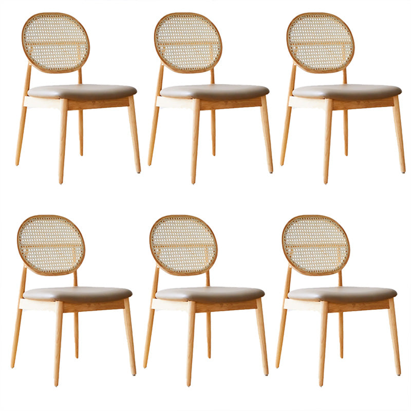 Tropical Dining Side Chair Rattan Outdoors Dining Chairs with Upholstered