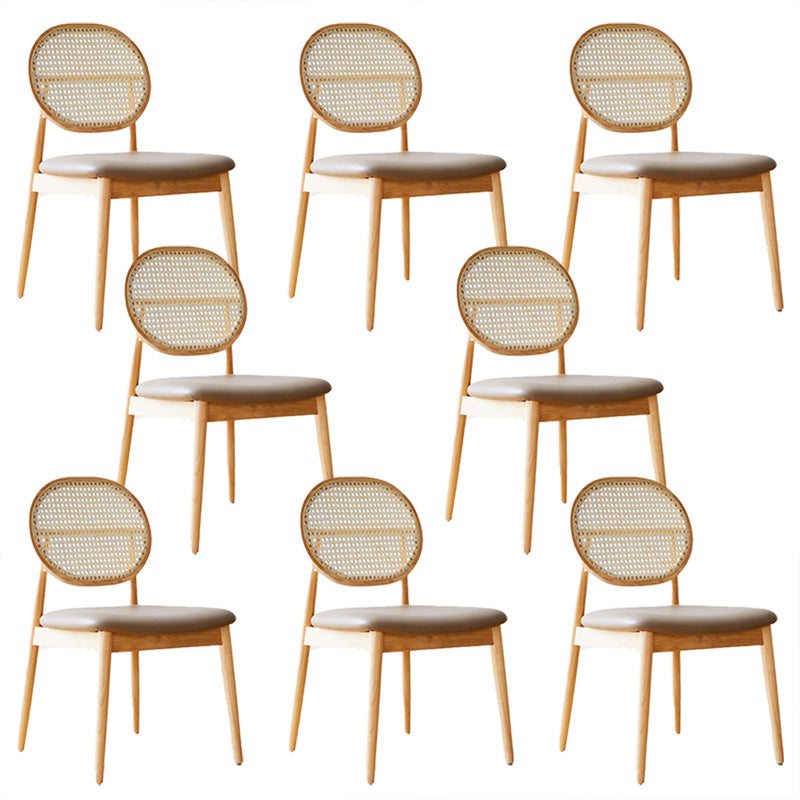 Tropical Dining Side Chair Rattan Outdoors Dining Chairs with Upholstered