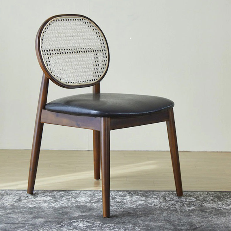 Tropical Dining Side Chair Rattan Outdoors Dining Chairs with Upholstered