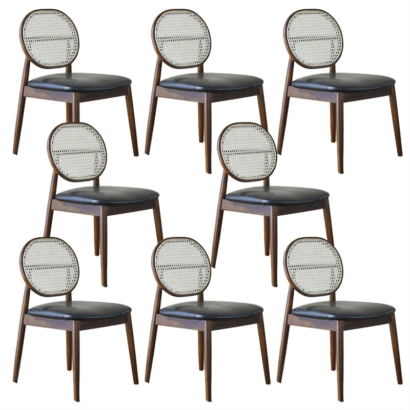 Tropical Dining Side Chair Rattan Outdoors Dining Chairs with Upholstered