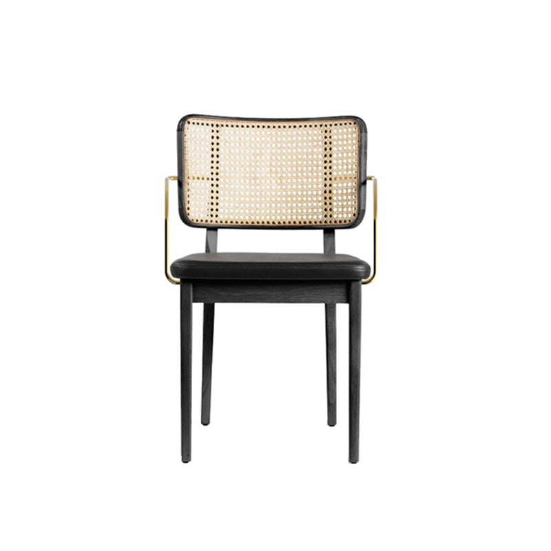 Tropical Armchair Rattan Stacking Outdoors Dining Chairs with Upholstered