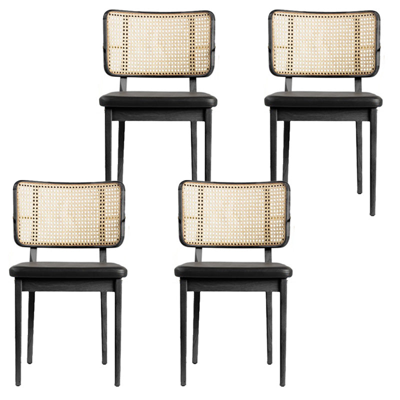 Tropical Armchair Rattan Stacking Outdoors Dining Chairs with Upholstered