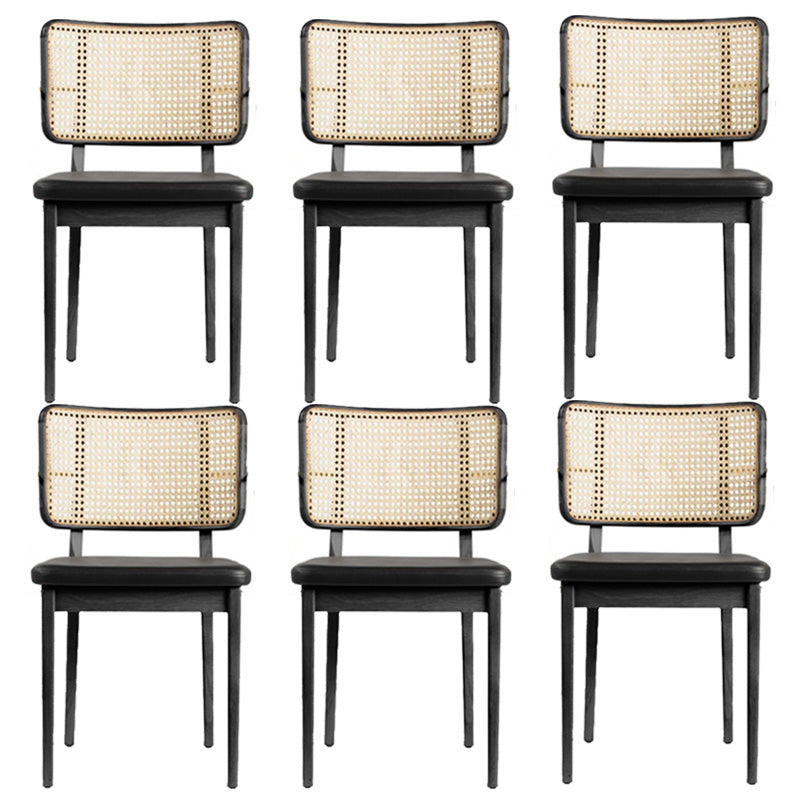 Tropical Armchair Rattan Stacking Outdoors Dining Chairs with Upholstered