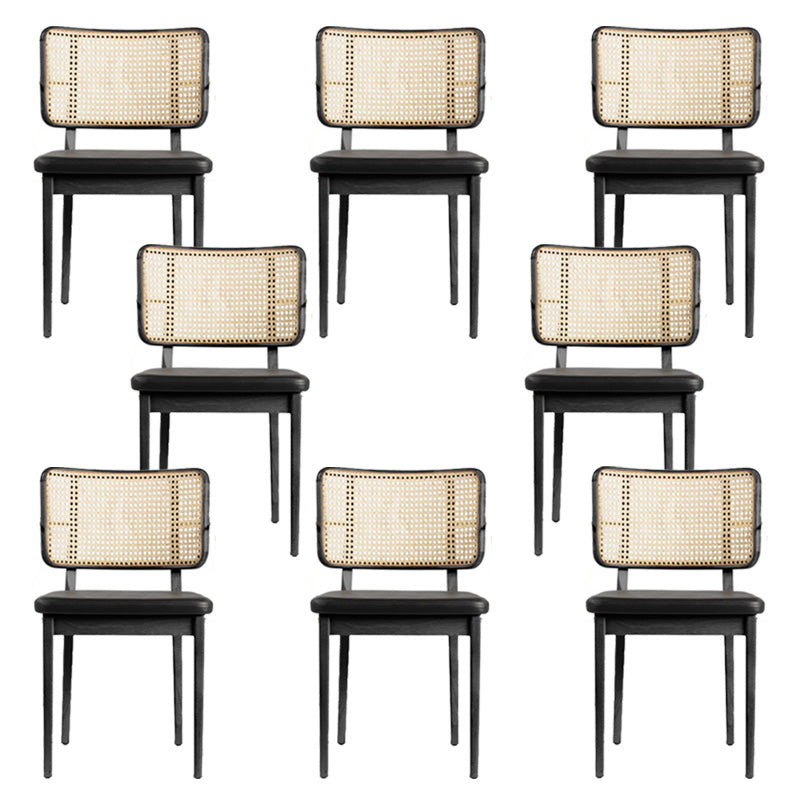 Tropical Armchair Rattan Stacking Outdoors Dining Chairs with Upholstered