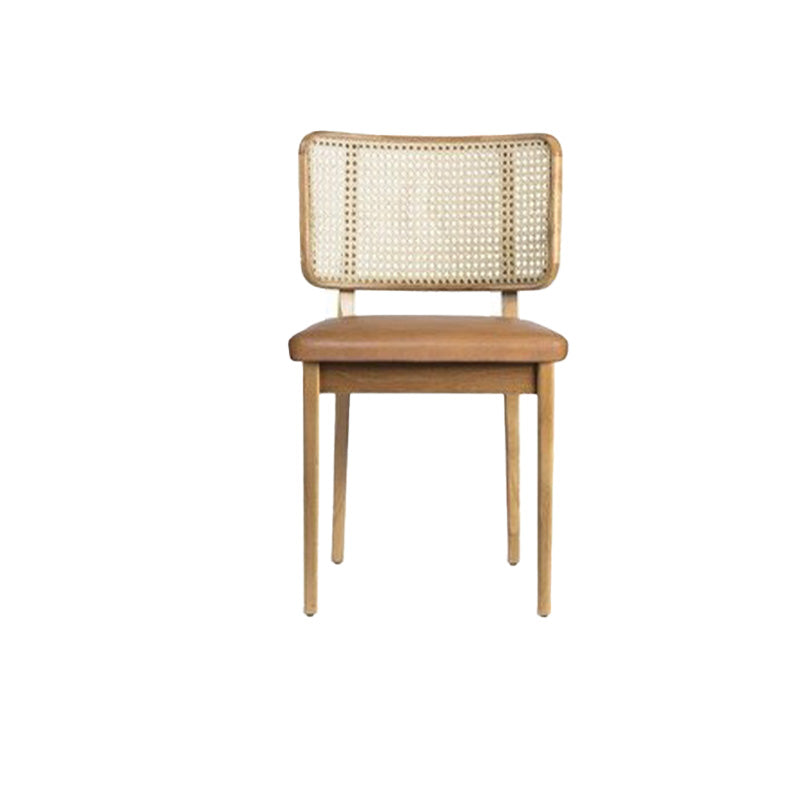 Tropical Armchair Rattan Stacking Outdoors Dining Chairs with Upholstered