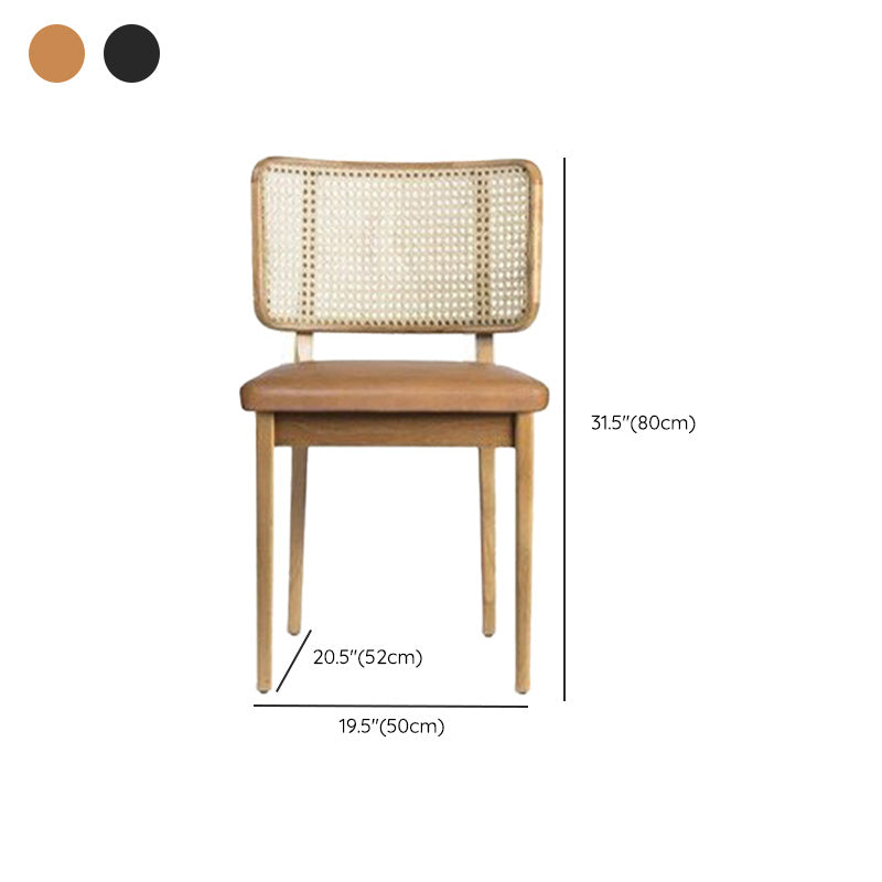 Tropical Armchair Rattan Stacking Outdoors Dining Chairs with Upholstered