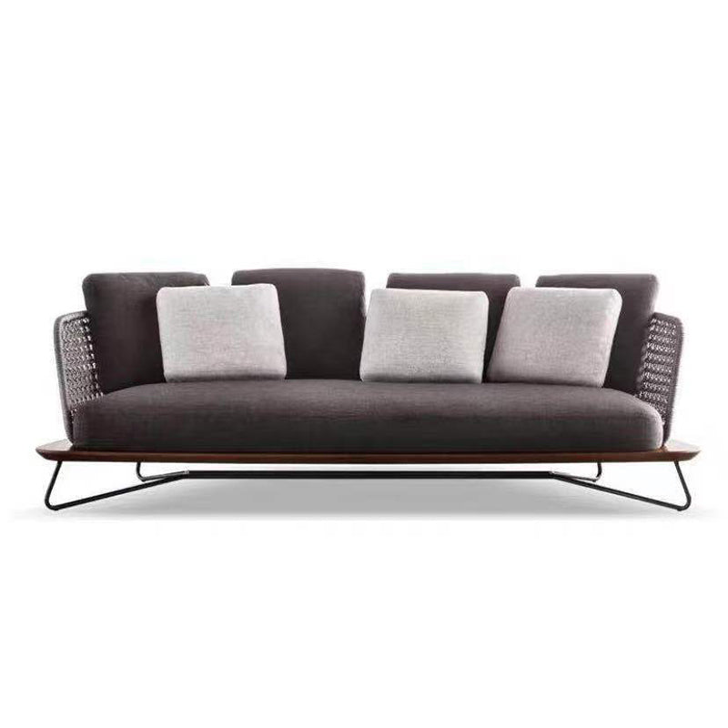 Farmhouse Black Outdoor Patio Sofa Water Resistant Outdoor Patio Sofa