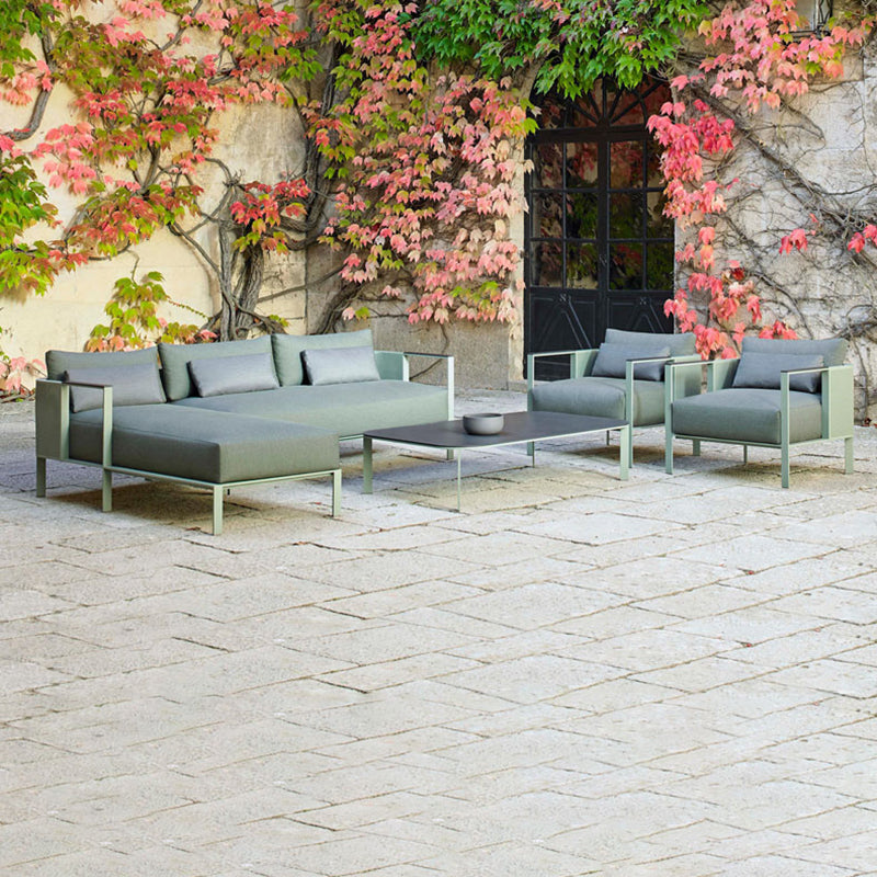 Stainless Steel Frame Outdoor Sofa Industrial Water Resistant Patio Sofa with Cushion