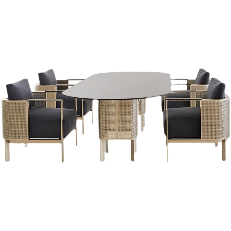 Stainless Steel Frame Outdoor Sofa Industrial Water Resistant Patio Sofa with Cushion