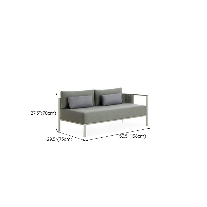Stainless Steel Frame Outdoor Sofa Industrial Water Resistant Patio Sofa with Cushion