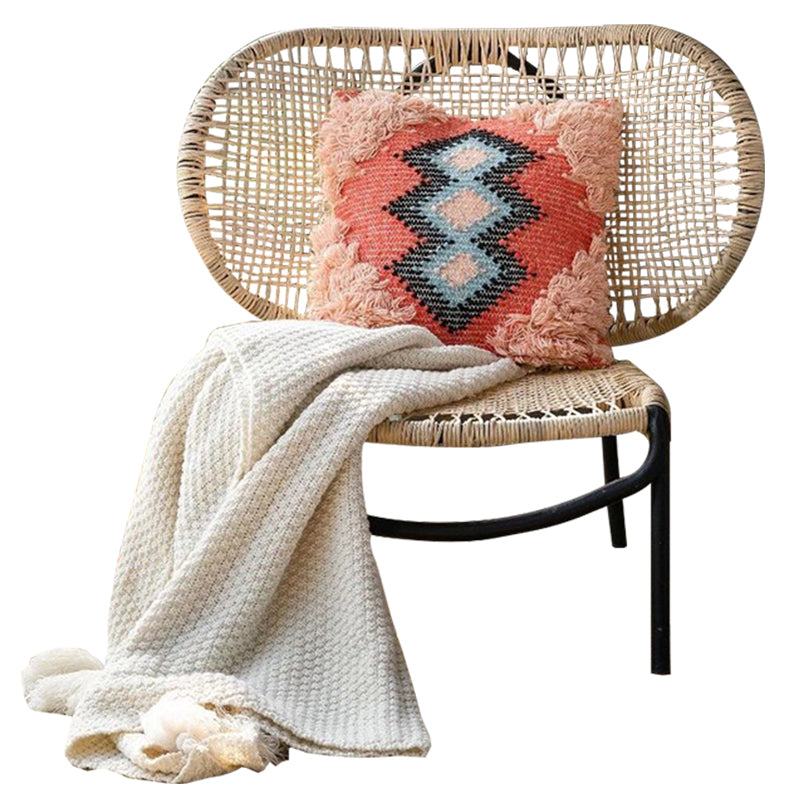 25" Wide Tropical Side Chair Rattan Armles Dining Side Chair