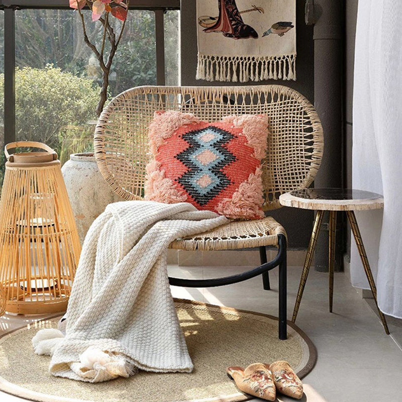 25" Wide Tropical Side Chair Rattan Armles Dining Side Chair