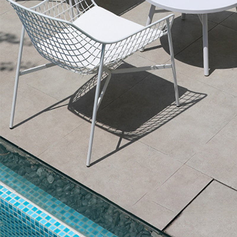 Industrial Metal Dining Armchair Water Resistant Armchair with Arm