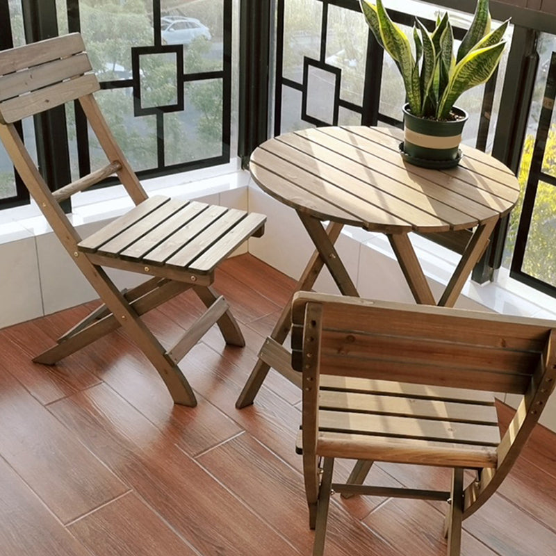 Contemporary Outdoor Chair Folding Solid Wood Open Back Dining Chair