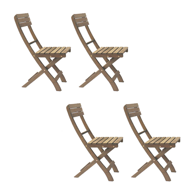 Contemporary Outdoor Chair Folding Solid Wood Open Back Dining Chair