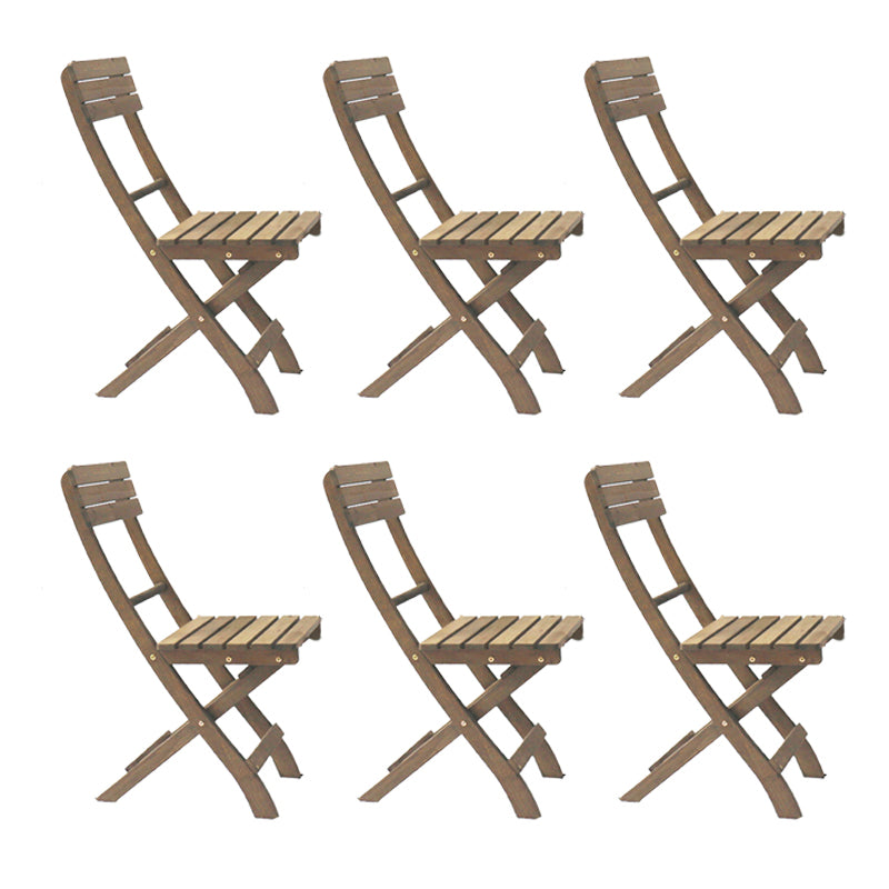 Contemporary Outdoor Chair Folding Solid Wood Open Back Dining Chair