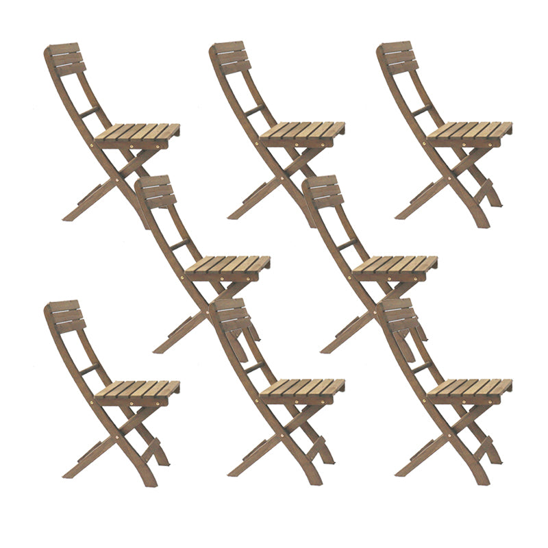 Contemporary Outdoor Chair Folding Solid Wood Open Back Dining Chair