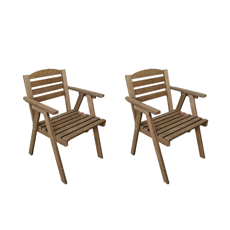 Contemporary Outdoor Chair Folding Solid Wood Open Back Dining Chair