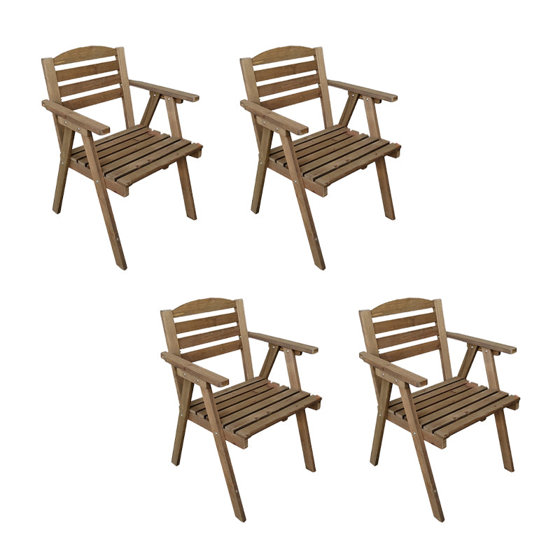 Contemporary Outdoor Chair Folding Solid Wood Open Back Dining Chair