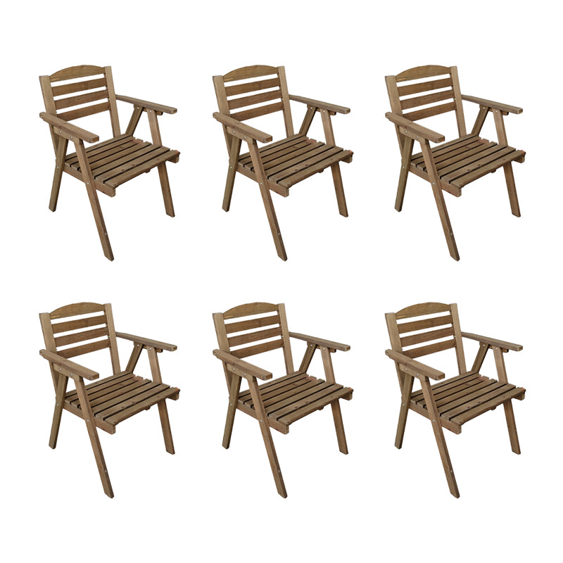 Contemporary Outdoor Chair Folding Solid Wood Open Back Dining Chair