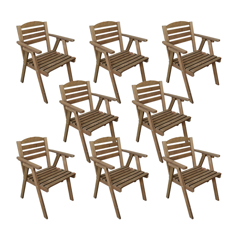 Contemporary Outdoor Chair Folding Solid Wood Open Back Dining Chair