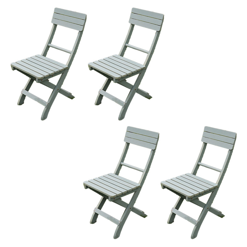 Contemporary Outdoor Chair Folding Solid Wood Open Back Dining Chair