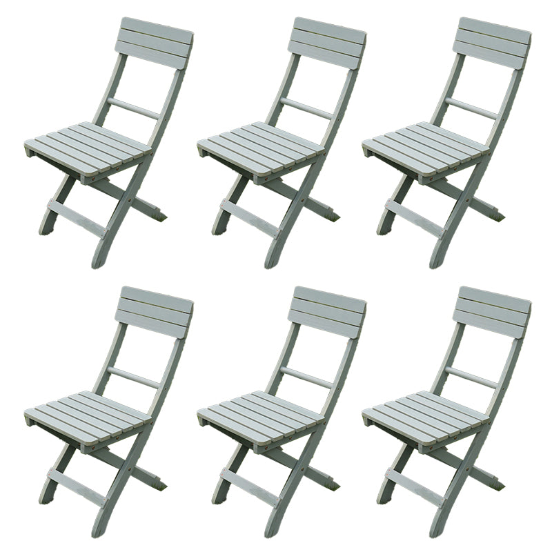 Contemporary Outdoor Chair Folding Solid Wood Open Back Dining Chair