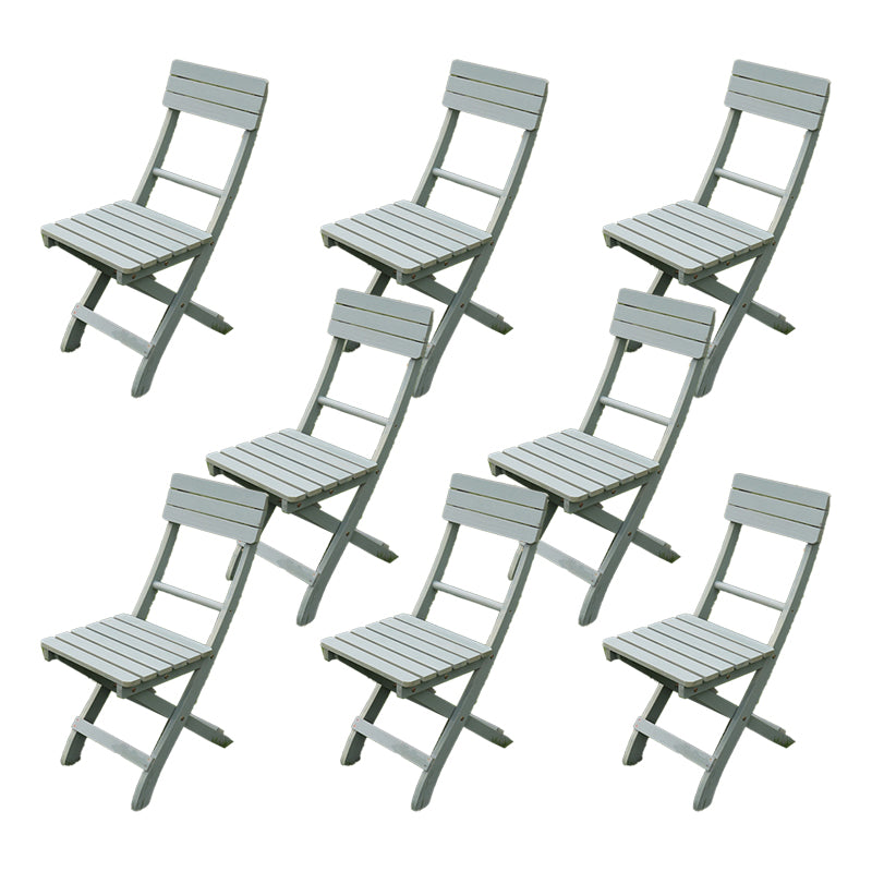 Contemporary Outdoor Chair Folding Solid Wood Open Back Dining Chair