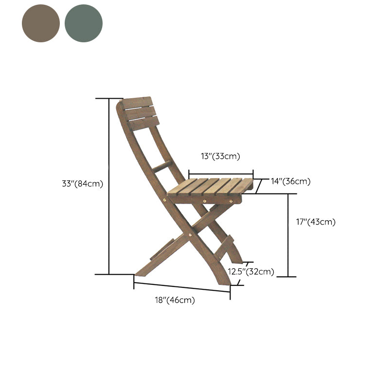 Contemporary Outdoor Chair Folding Solid Wood Open Back Dining Chair