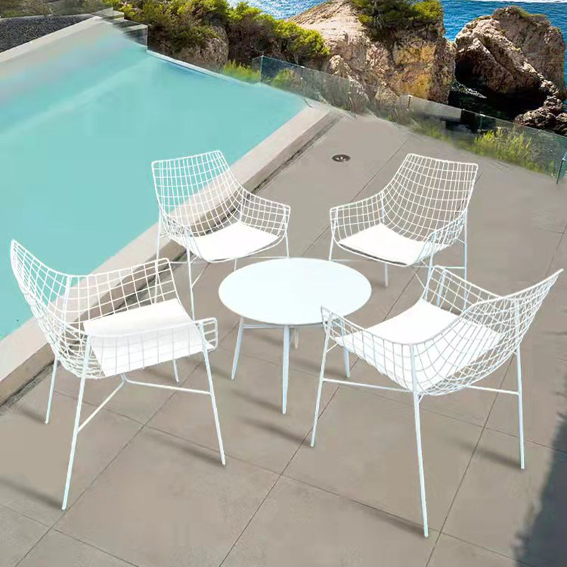 Industrial Rust Resistant Armed Chairs No Natural Variation Metal Dining Armchair