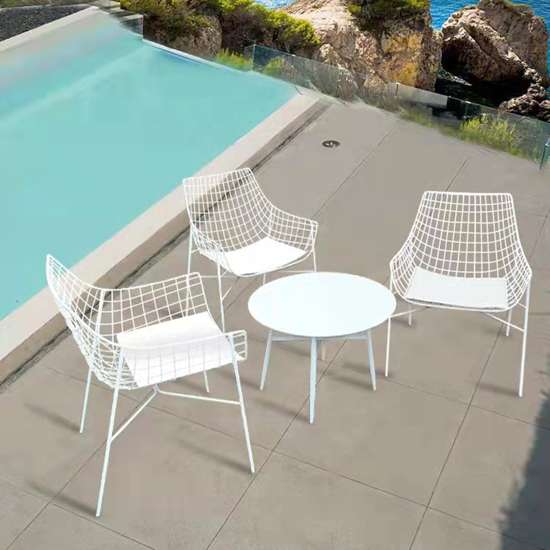 Industrial Rust Resistant Armed Chairs No Natural Variation Metal Dining Armchair