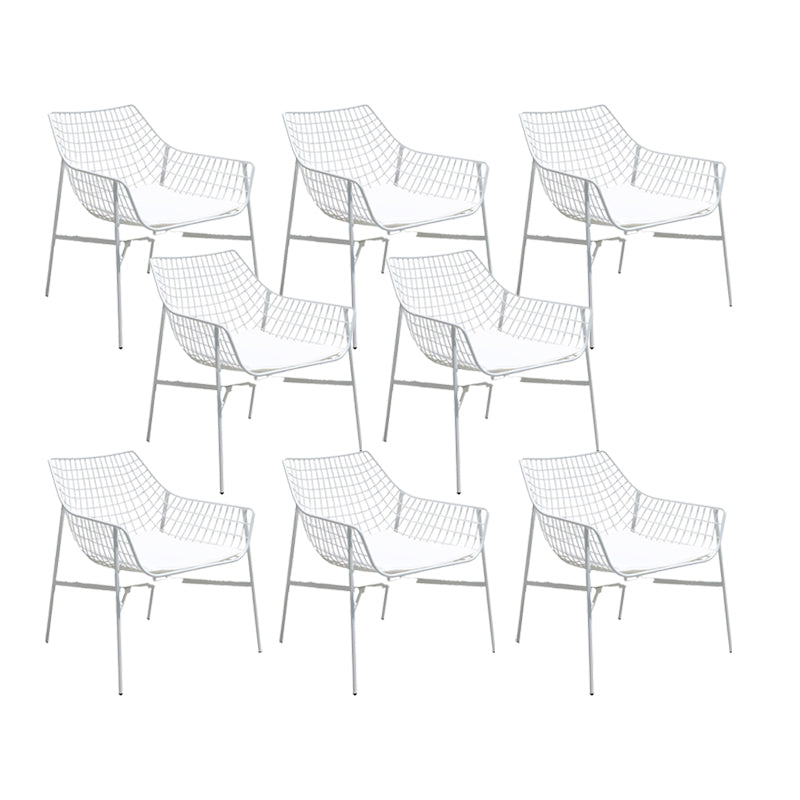 Industrial Rust Resistant Armed Chairs No Natural Variation Metal Dining Armchair