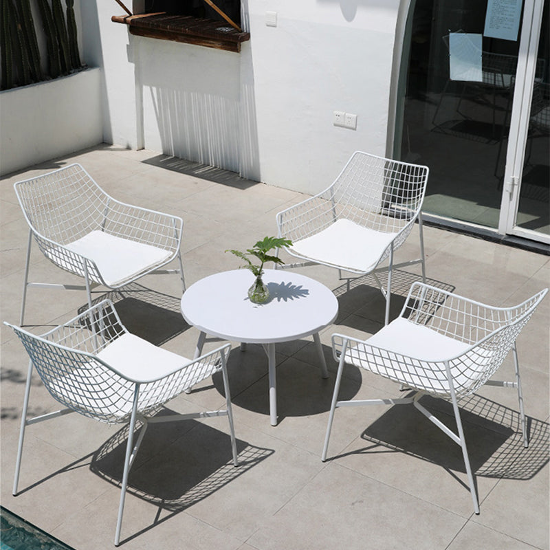 Industrial Rust Resistant Armed Chairs No Natural Variation Metal Dining Armchair