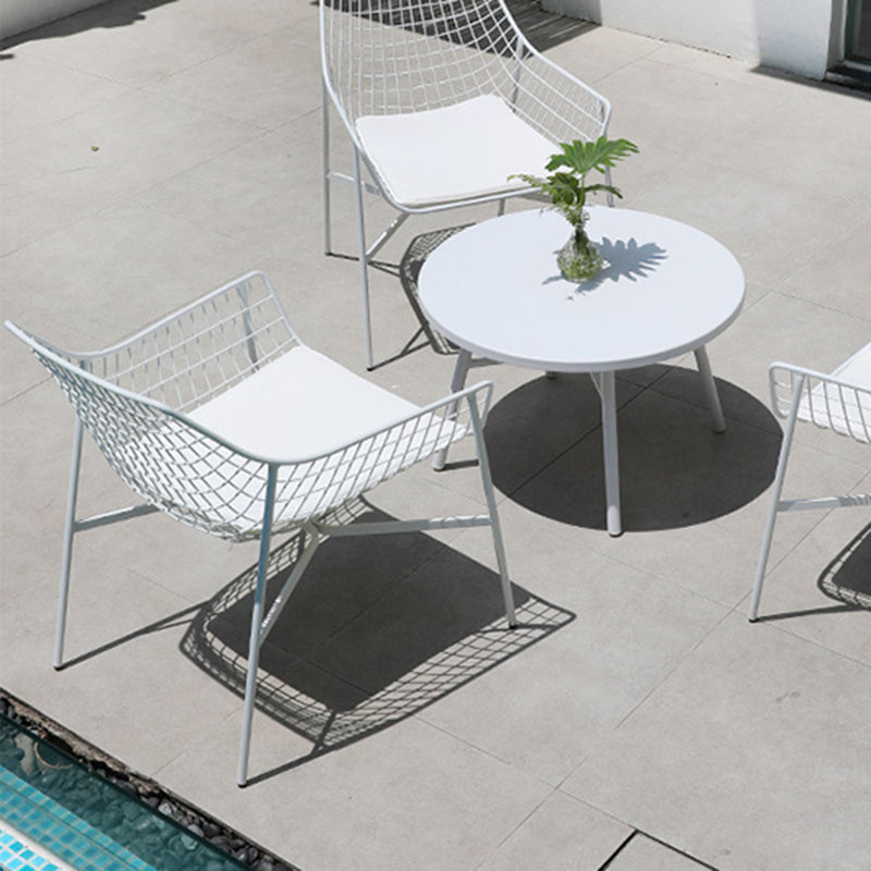 Industrial Rust Resistant Armed Chairs No Natural Variation Metal Dining Armchair