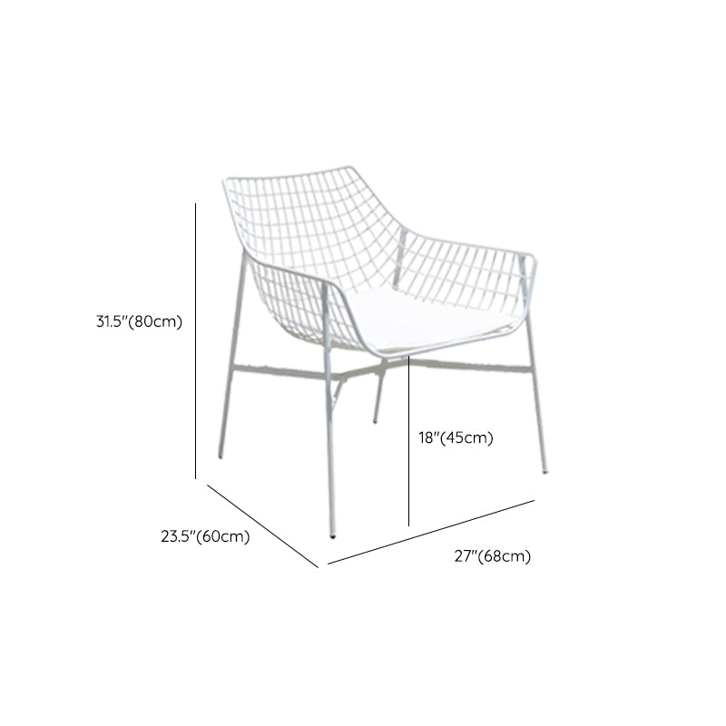 Industrial Rust Resistant Armed Chairs No Natural Variation Metal Dining Armchair