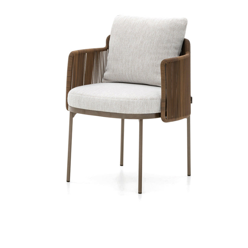 No Distressing Upholstered Patio Arm Chair Tropical Brown Armchair