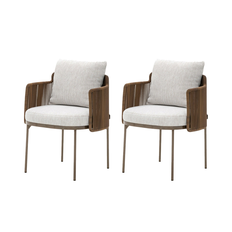 No Distressing Upholstered Patio Arm Chair Tropical Brown Armchair