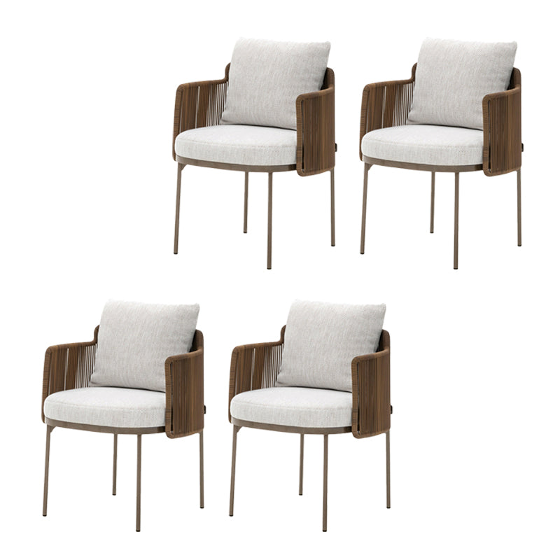 No Distressing Upholstered Patio Arm Chair Tropical Brown Armchair