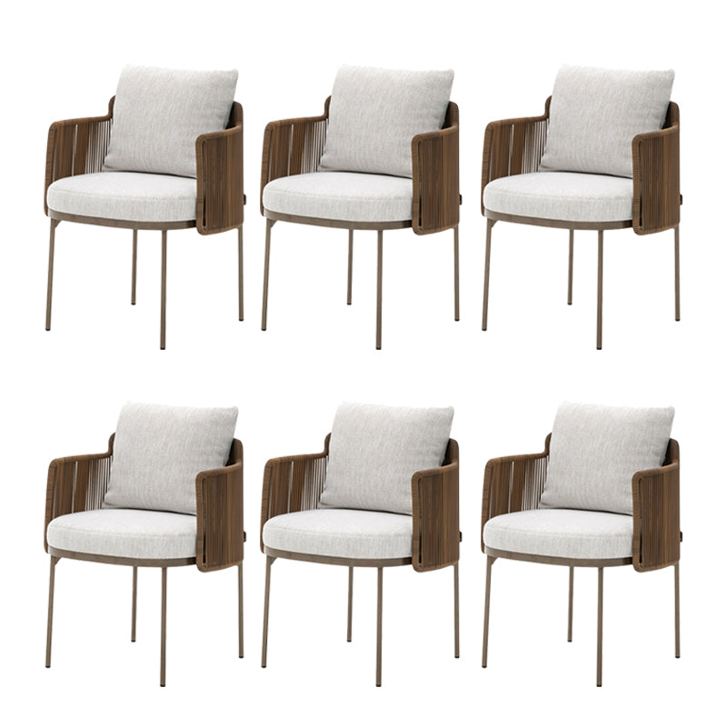 No Distressing Upholstered Patio Arm Chair Tropical Brown Armchair