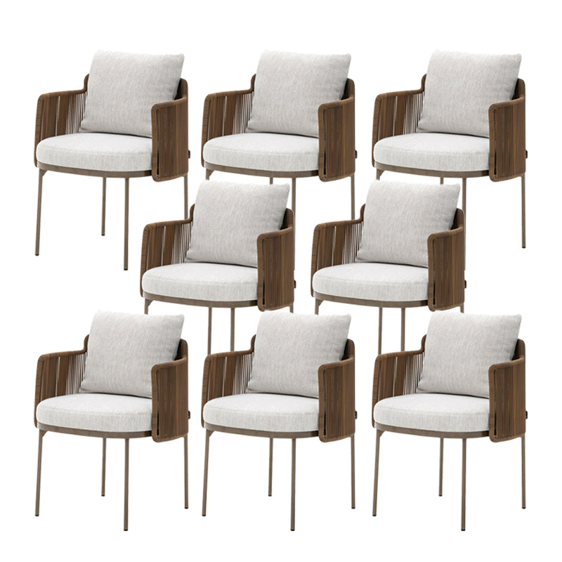 No Distressing Upholstered Patio Arm Chair Tropical Brown Armchair