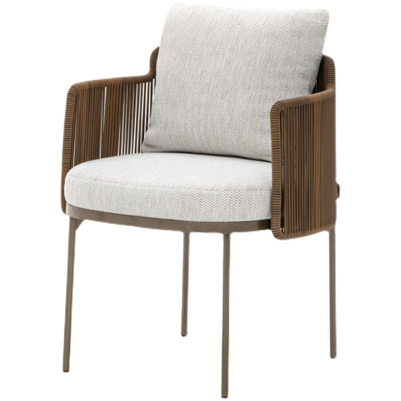 No Distressing Upholstered Patio Arm Chair Tropical Brown Armchair