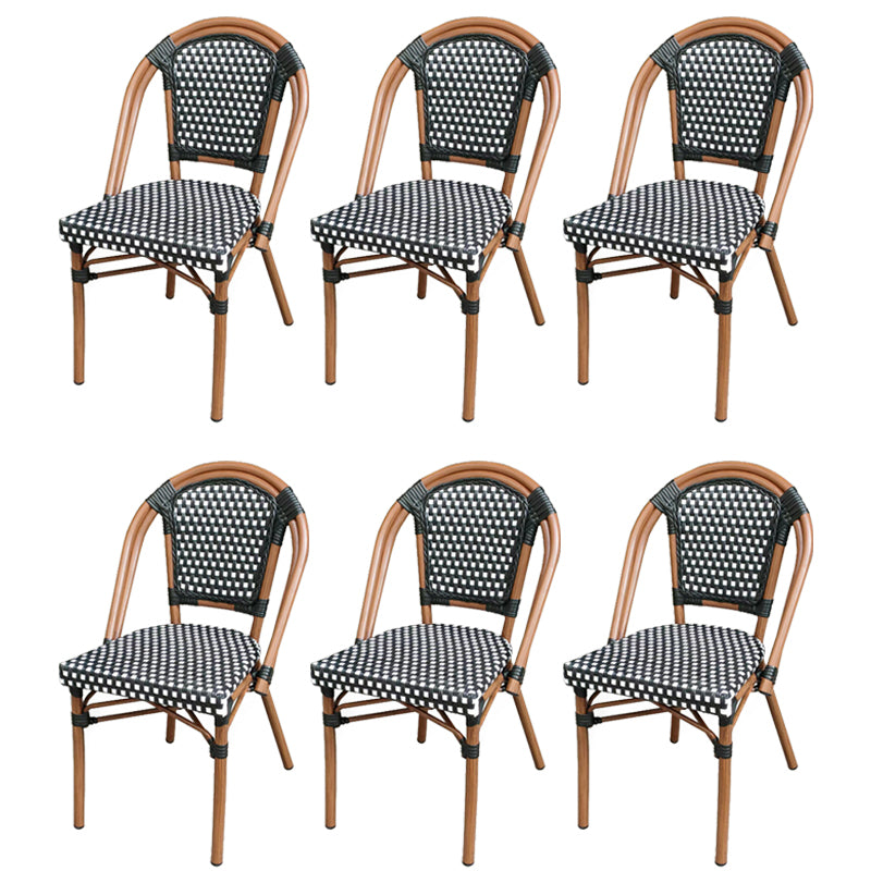 20" Wide Tropical Outdoor Chair Rattan Armles Dining Side Chair