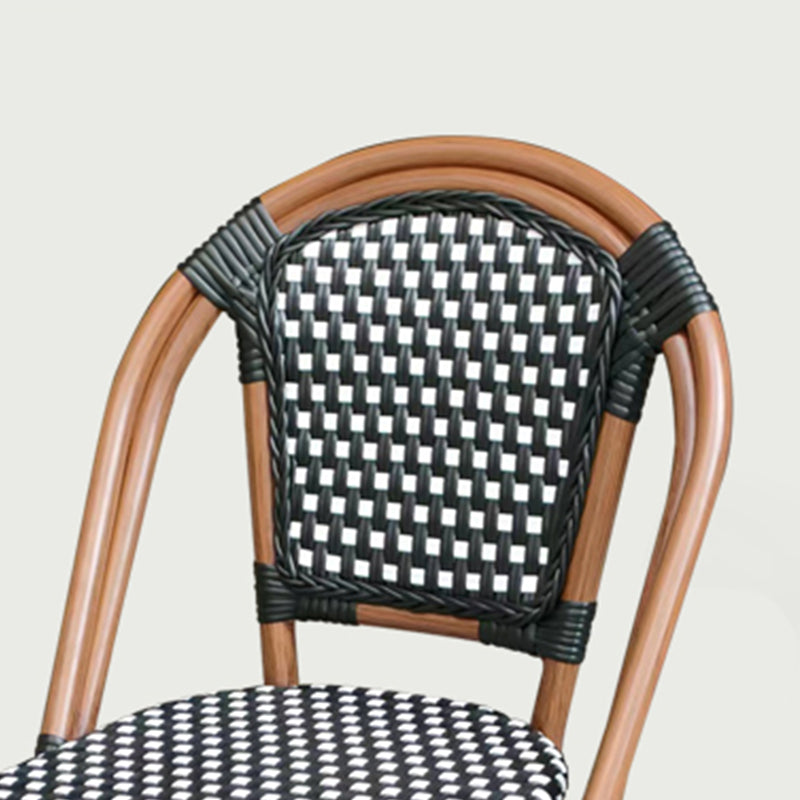 20" Wide Tropical Outdoor Chair Rattan Armles Dining Side Chair