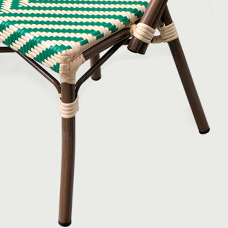 20" Wide Tropical Outdoor Chair Rattan Armles Dining Side Chair